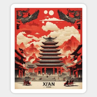 Xian China Vintage Poster Tourism Sticker